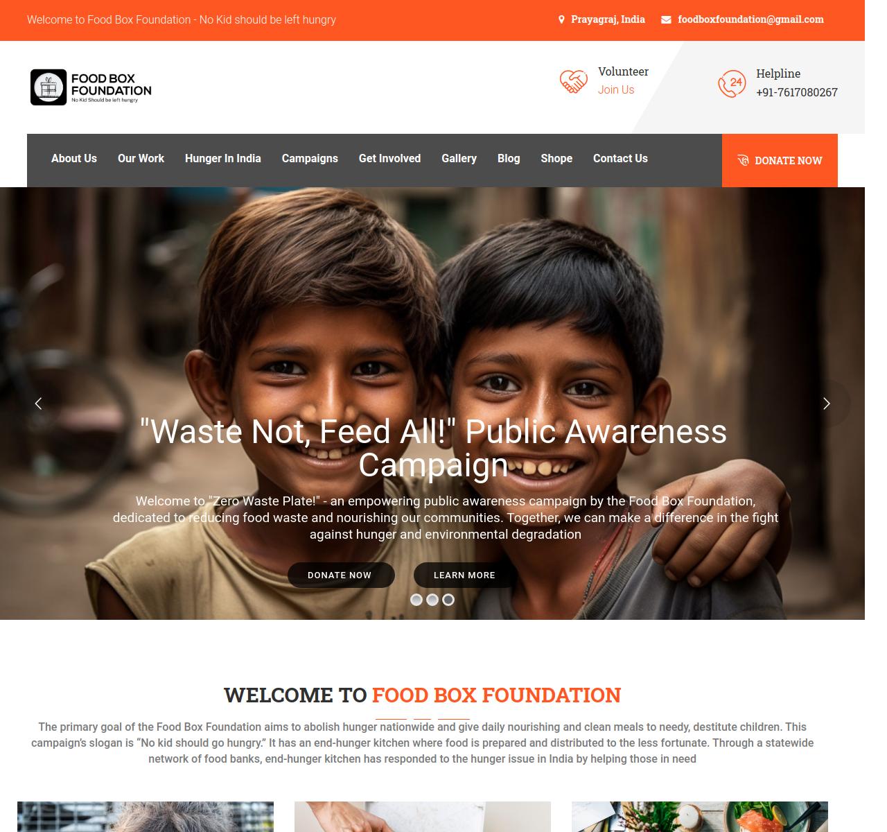 Website Development for a NGO